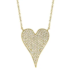 Amor 0.43 Ct Diamond Pave Heart Pendant Necklace - Large