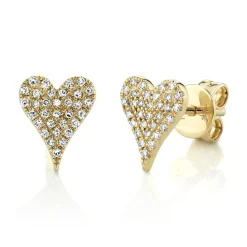 Amor 0.14 Ct. Diamond Pave Heart Stud Earrings