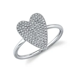 Amor 0.26 Ct Diamond Pave Heart Ring - Small