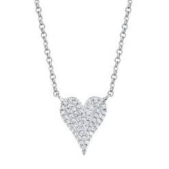 Amor 0.11 Ct Diamond Pave Heart Pendant Necklace - Small