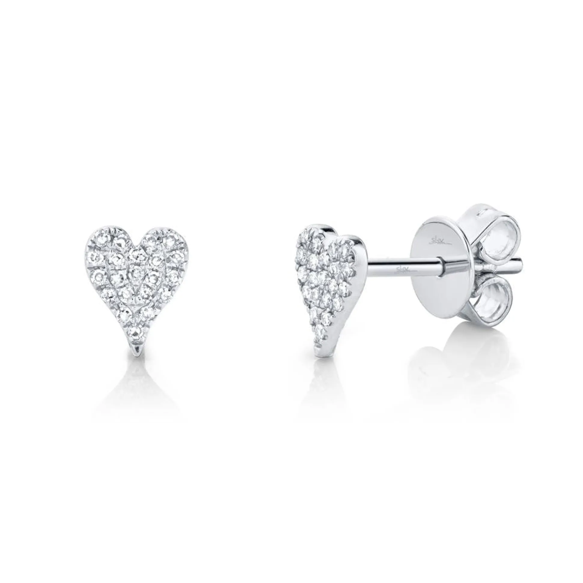 Amor 0.10 Ct. Diamond Pave Heart Stud Earrings - Mini