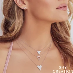 Amor 0.43 Ct Diamond Pave Heart Pendant Necklace - Large