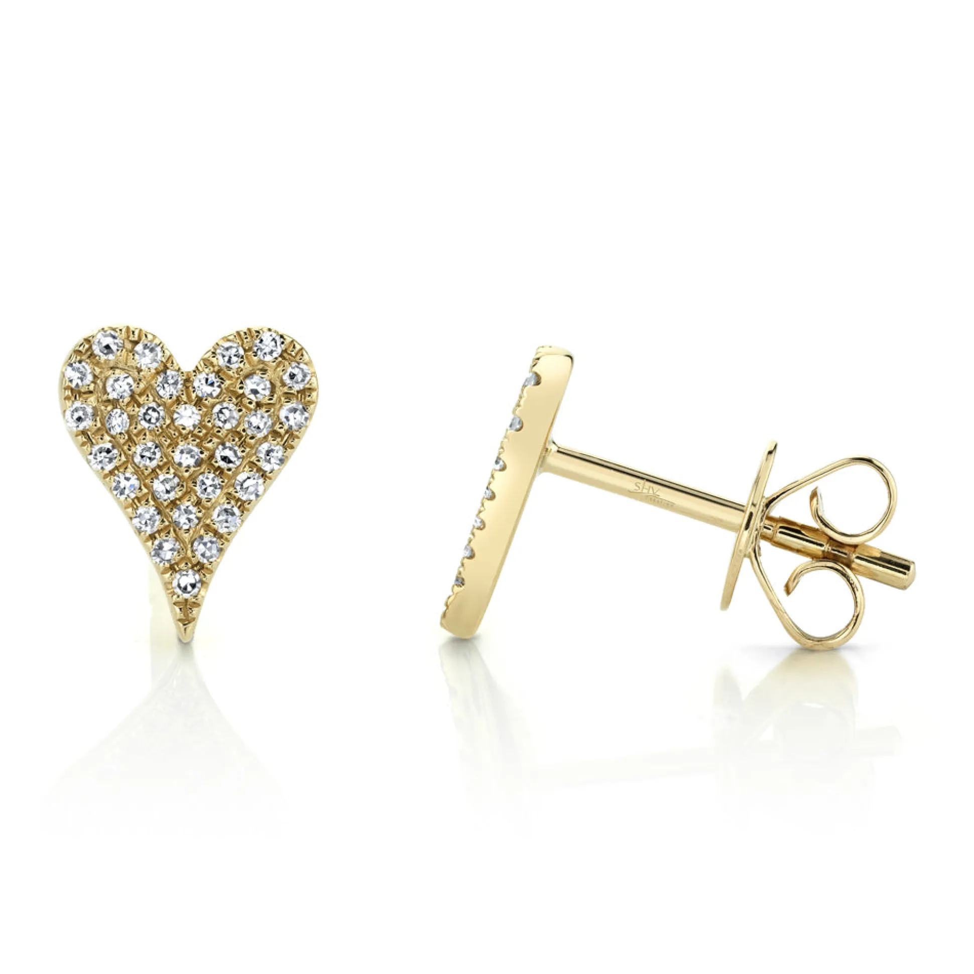 Amor 0.14 Ct. Diamond Pave Heart Stud Earrings