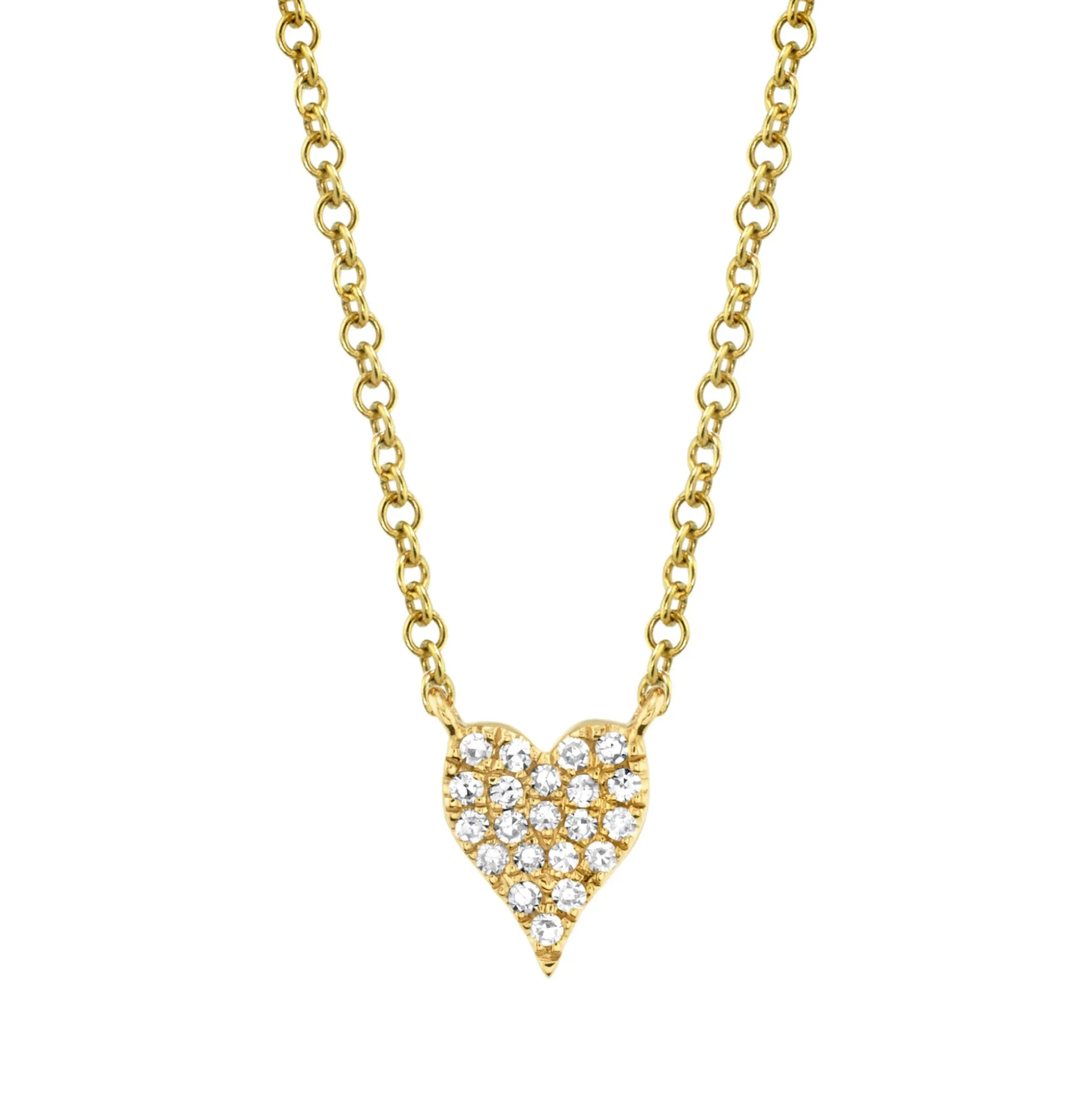 Amor 0.05Ct Diamond Pave Heart Pendant Necklace - Mini
