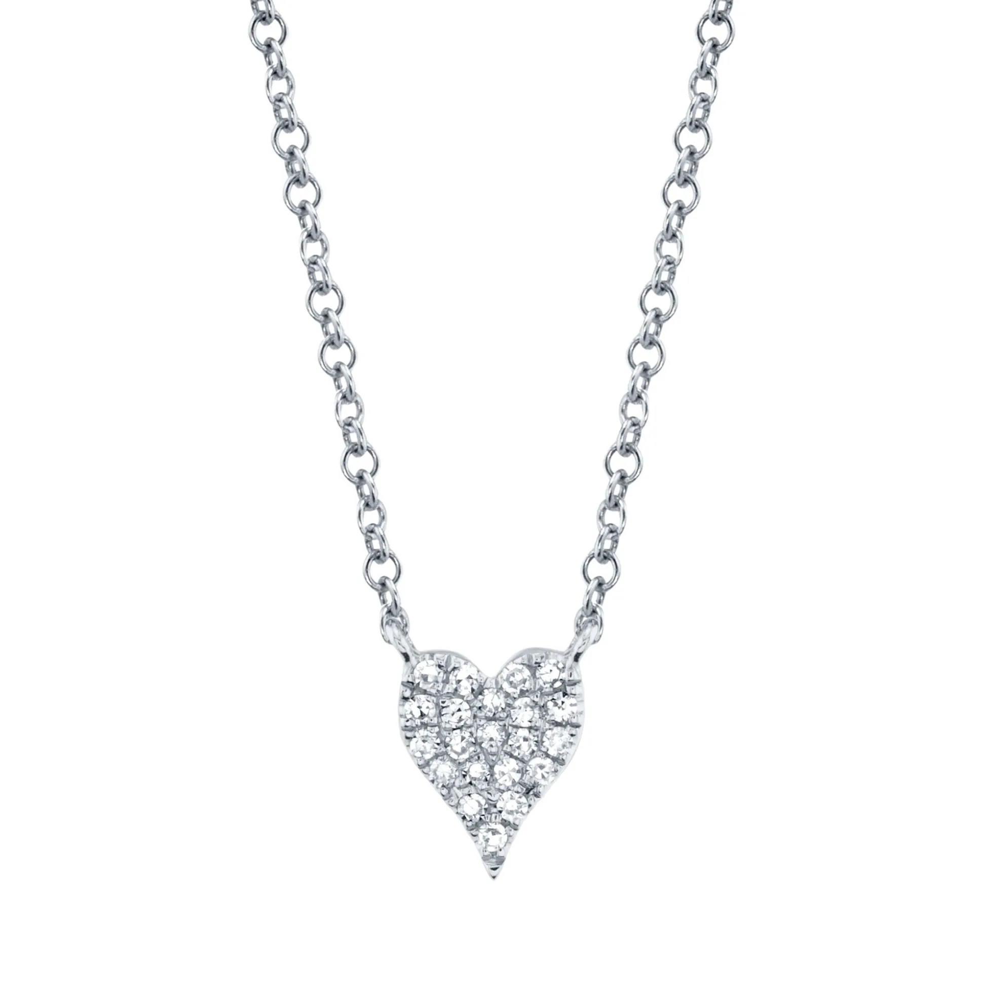 Amor 0.05Ct Diamond Pave Heart Pendant Necklace - Mini
