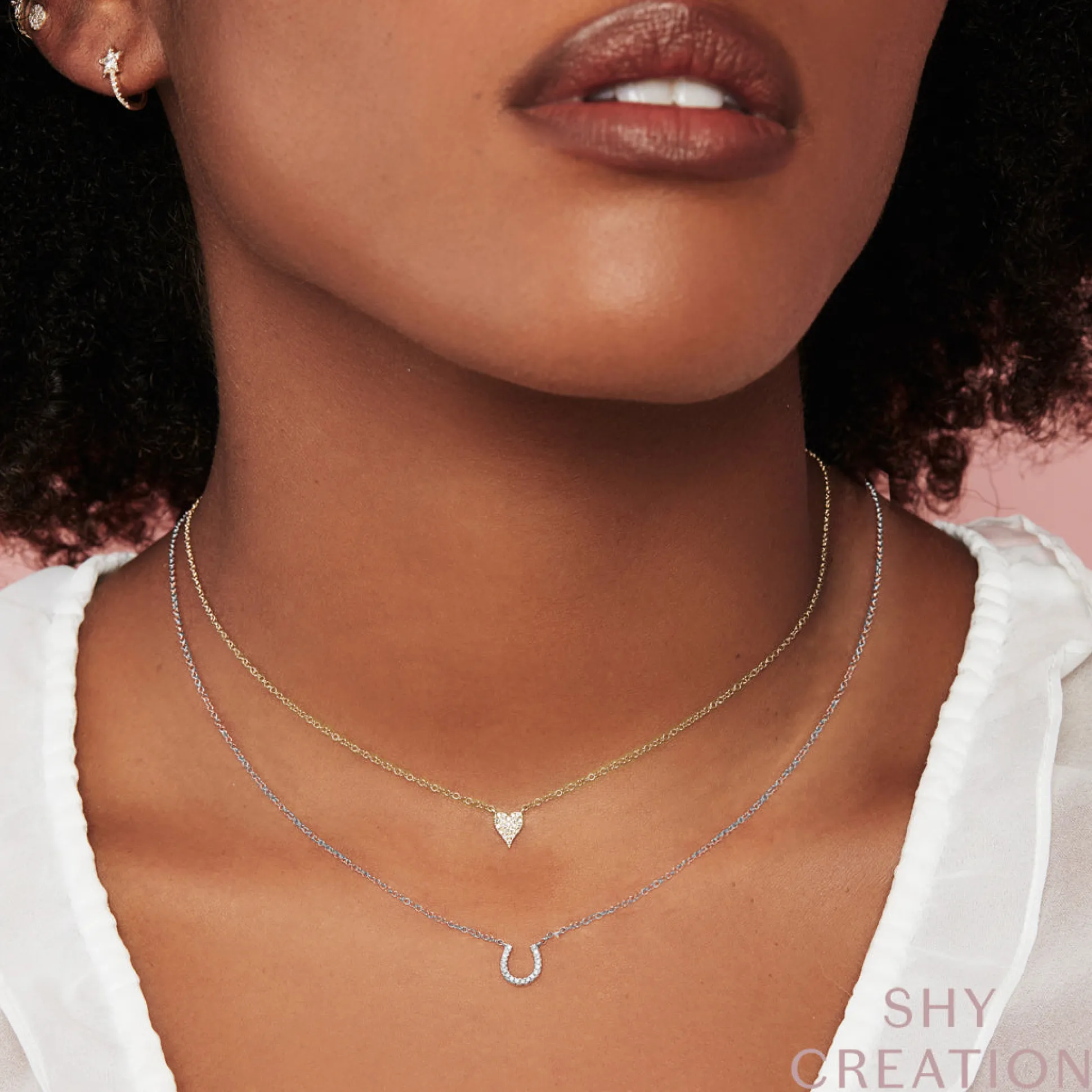 Amor 0.05Ct Diamond Pave Heart Pendant Necklace - Mini