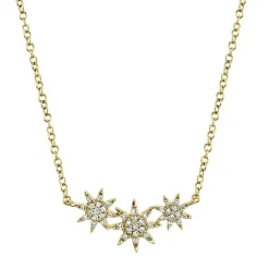 Celeste 0.09CT Triple Diamond Star Pendant Necklace