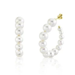 Coco Cultured Pearl Hoop Earrings