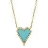 0.09CT DIAMOND & 0.69CT COMPOSITE TURQUOISE HEART NECKLACE