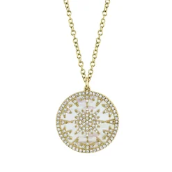 0.32CT DIAMOND & 2.88CT MOTHER OF PEARL NECKLACE