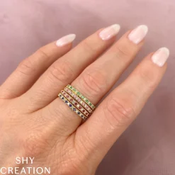 0.10CT DIAMOND & 0.10CT RUBY BAND