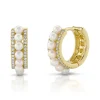 0.15CT DIAMOND & CULTURED PEARL HUGGIE EARRING