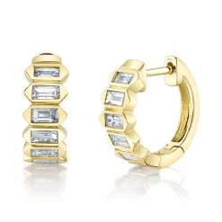 0.65CT DIAMOND BAGUETTE HUGGIE EARRING