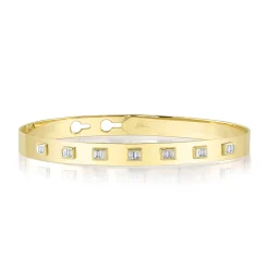0.46CT DIAMOND BAGUETTE LATCH LOCK BANGLE
