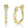 0.30CT DIAMOND BAGUETTE OVAL HOOP EARRING