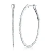 0.44CT DIAMOND BAGUETTE OVAL HOOP EARRING