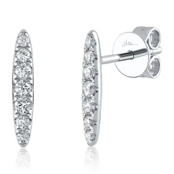 0.19CT DIAMOND BAR STUD EARRING