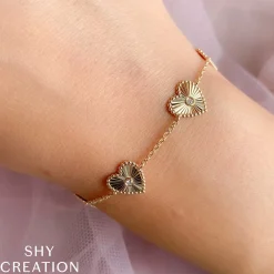 0.10CT DIAMOND BEZEL HEART BRACELET