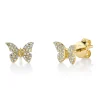 0.15CT DIAMOND BUTTERFLY STUD EARRING