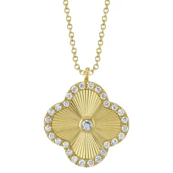 0.22CT DIAMOND CLOVER NECKLACE