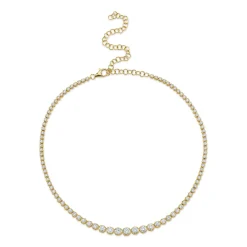 6.75CT DIAMOND CROWN SETTING TENNIS NECKLACE