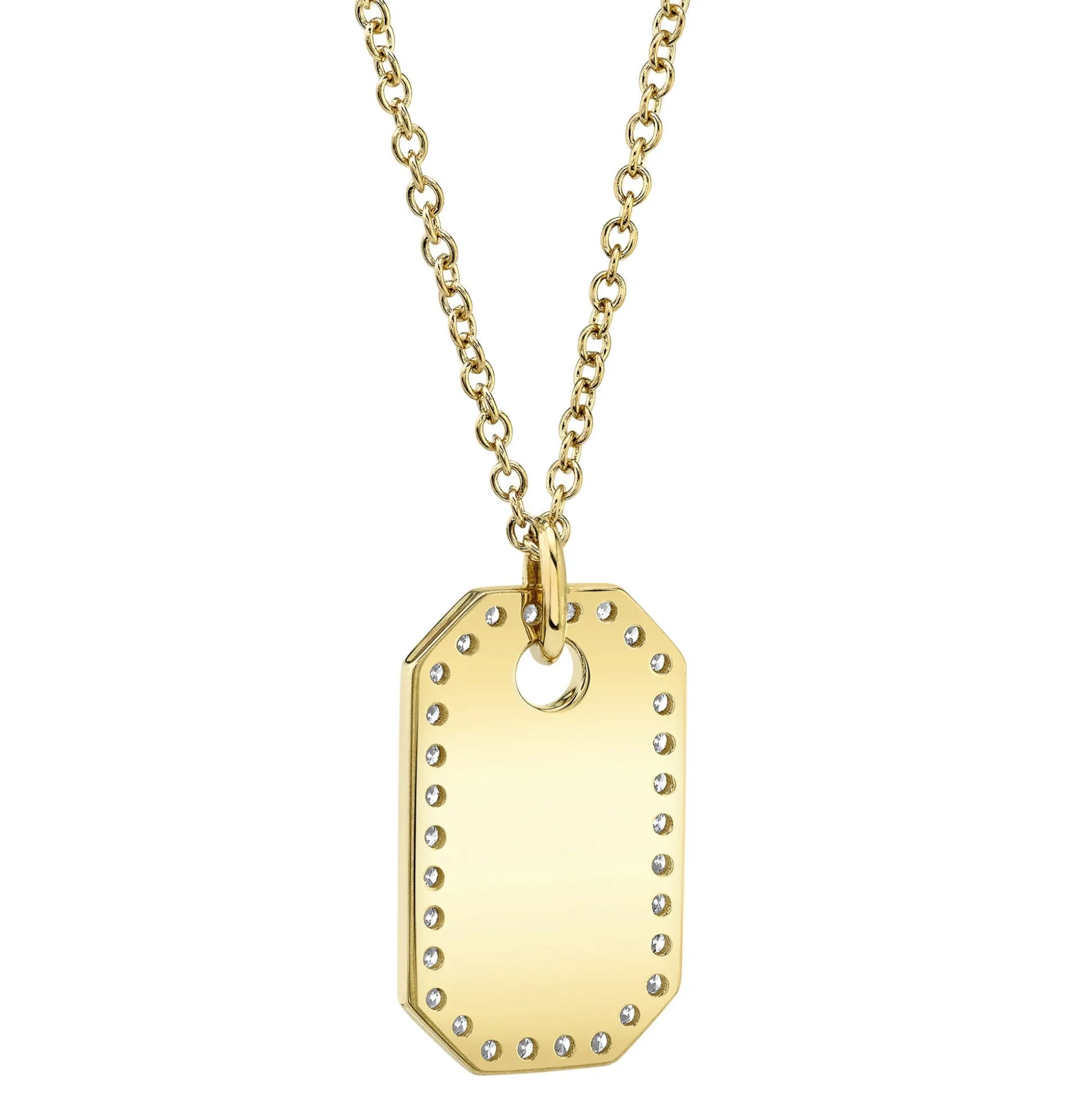 0.40CT DIAMOND DOG TAG NECKLACE
