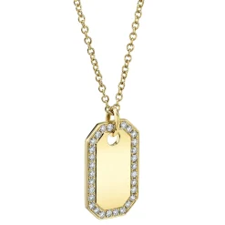 0.40CT DIAMOND DOG TAG NECKLACE