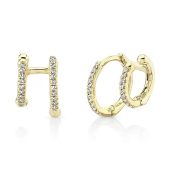 0.12CT DIAMOND DOUBLE HUGGIE EARRING