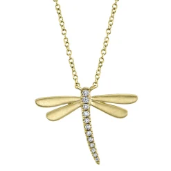 0.08CT DIAMOND DRAGONFLY NECKLACE