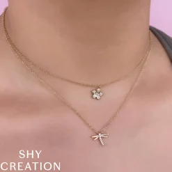 0.03CT DIAMOND DRAGONFLY NECKLACE