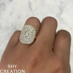 2.19CT DIAMOND EMERALD BEZEL RING