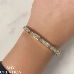 1.80CT DIAMOND EMERALD PAVE BANGLE