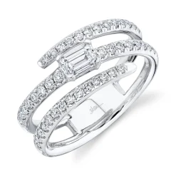 0.88CT DIAMOND EMERALD RING