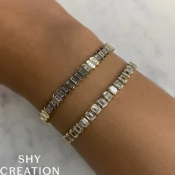 6.62CT DIAMOND EMERALD TENNIS BRACELET