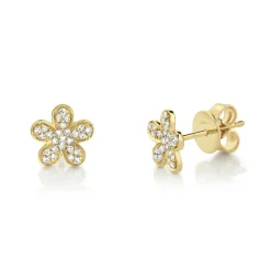 0.16CT DIAMOND FLOWER STUD EARRING