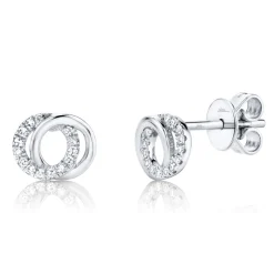 0.09CT DIAMOND LOVE KNOT CIRCLE EARRING