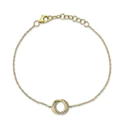 0.07CT DIAMOND LOVE KNOT CIRCLE BRACELET