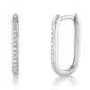 0.08CT DIAMOND OVAL HOOP EARRING