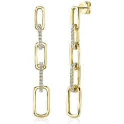 0.64CT DIAMOND PAPER CLIP LINK EARRING