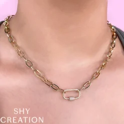 0.23CT DIAMOND PAPER CLIP LINK NECKLACE