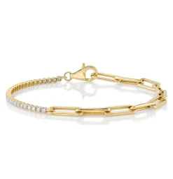 0.66CT DIAMOND PAPER CLIP LINK BRACELET