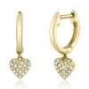 0.09CT DIAMOND PAVE HEART HUGGIE EARRING