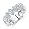 0.35CT DIAMOND PAVE HEXAGON RING