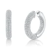 3.94CT DIAMOND PAVE HOOP EARRING