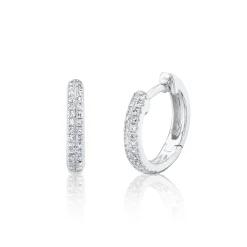 0.12CT DIAMOND PAVE HUGGIE EARRING