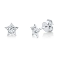 0.07 Ct. Diamond Pave Mini Star Stud Earring