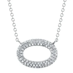 0.23CT DIAMOND PAVE OVAL NECKLACE
