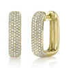 0.59CT DIAMOND PAVE RECTANGLE HOOP EARRING