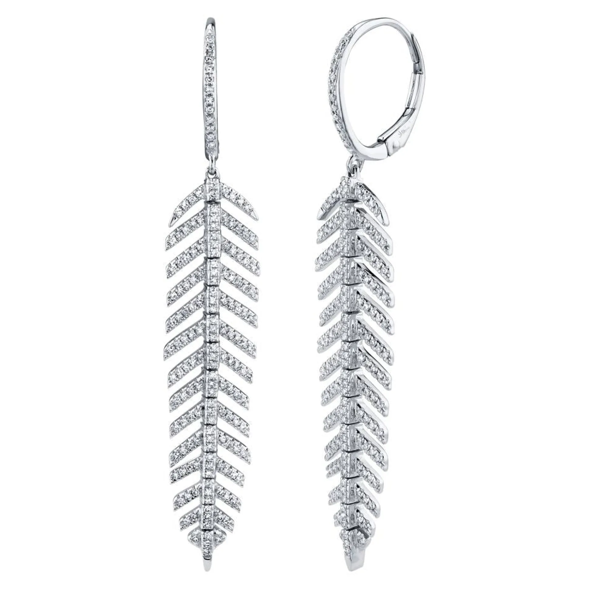 0.60CT DIAMOND 'Phoenix' Drop FEATHER EARRING - Short