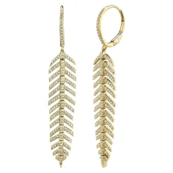 0.60CT DIAMOND 'Phoenix' Drop FEATHER EARRING - Short
